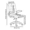 Swivel Chair Mid-Back Home Office Chair, Ergonomic High Back PU Leather Cushion Lumbar Support Adjustable Executive Desk Chair with Armrest view 3