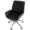 Ergonomic Home Office Chair, Vintage Button Back, Computer Swivel Desk Chair Rolling Task PU Leather Work Chair for Living Room, Home Office, Bedroom view 1