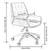 Ergonomic Home Office Chair, Vintage Button Back, Computer Swivel Desk Chair Rolling Task PU Leather Work Chair for Living Room, Home Office, Bedroom view 2
