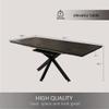 Marble Dining Table for 4-8, 62.4''-78.15'' Extendable Dining Table, Modern Kitchen Table, Space Saving Rectangular Table for Office and Dining Room view 2
