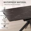 Marble Dining Table for 4-8, 62.4''-78.15'' Extendable Dining Table, Modern Kitchen Table, Space Saving Rectangular Table for Office and Dining Room view 3
