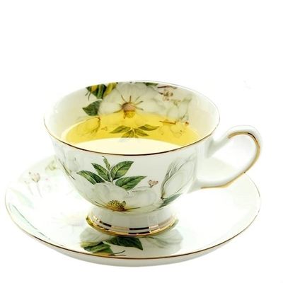 DINBOZ26X Coffee Cup Tea Cup Set With Saucer Camellia Design Tasse A Cafe Ceramic Cup, Espresso Coffee Cups Cup And Saucer Tea Cup(Color:1 cup 1 saucer)