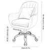 Velvet Office Desk Chair, Upholstered Home Task Chairs with 360 Swivel Wheels, Ergonomic Office Chair for Living Room, Bedroom, Office, Vanity Study, Comfortable Armrests, Grey view 2