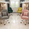 Velvet Office Desk Chair, Upholstered Home Task Chairs with 360 Swivel Wheels, Ergonomic Office Chair for Living Room, Bedroom, Office, Vanity Study, Comfortable Armrests, Grey view 3