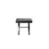 Benjara Tia 20 Inch Accent Stool Ottoman, Faux Leather, Polished Legs, Black and Chrome view 4