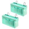 PATIKIL 2pcs Bedside Caddy, Bed Caddy Bunk Bed Caddy Bedside Organizer Bunk Bed Hanging Storage Caddy Bag with Hooks for College Dorm Bunk Bed Rails Headboards, Green view 1