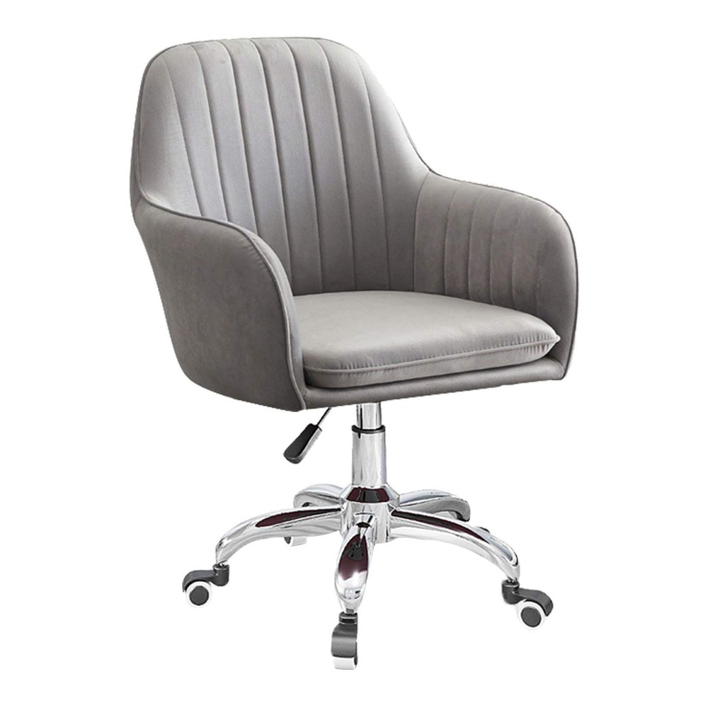 Swivel Desk Chair Velvet Upholstered Swivel Office Chair, Ergonomic Adjustable Desk Chair, Computer Chair with Armrest for Home, Office, BedroomSwivel Vanity Chair for Girl