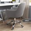 Swivel Desk Chair Velvet Upholstered Swivel Office Chair, Ergonomic Adjustable Desk Chair, Computer Chair with Armrest for Home, Office, BedroomSwivel Vanity Chair for Girl view 2