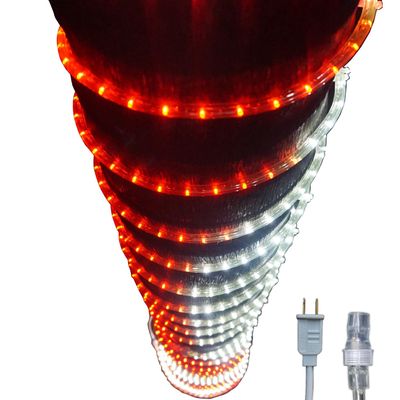 Russell Decor Rope Lights Red White for Christmas Candy Cane Patriotic Color Canada Theme Colors for Party Outdoor Trees Patio Deck Flexible Connectable (80 Feet)