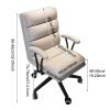 Ergonomic Home Office Chair with Wheels,Comfortable Executive Swivel Chair Pu Leather Computer Chair with Lumbar Support,Adjustable Midback Desk Chair for Heavy People view 2