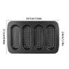 EUBUY Hot Dog Bun Pan Carbon Non-stick Hot Dog Shaped Bun Mould Crispy Bread Baking Tray with Holes for Mini Baguette Sandwich Cake view 2