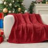 Amlie Home Checkered Chenille Knit Throw Blanket for Couch, Classic Texture Decorative Soft Blanket for Sofa, Chair & Bedroom, 50"x60", Christmas Red view 1
