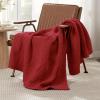 Amlie Home Checkered Chenille Knit Throw Blanket for Couch, Classic Texture Decorative Soft Blanket for Sofa, Chair & Bedroom, 50"x60", Christmas Red view 3