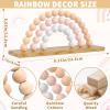 KINMAD Cute Pink Rainbow Baby Room Decoration - Wooden Rainbow Shelfie, Pink and Ivory Wood Bead Nursery Decor for Boho Standable Nursery Playroom Bedroom Bookshelf Decor view 2