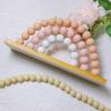 KINMAD Cute Pink Rainbow Baby Room Decoration - Wooden Rainbow Shelfie, Pink and Ivory Wood Bead Nursery Decor for Boho Standable Nursery Playroom Bedroom Bookshelf Decor view 4