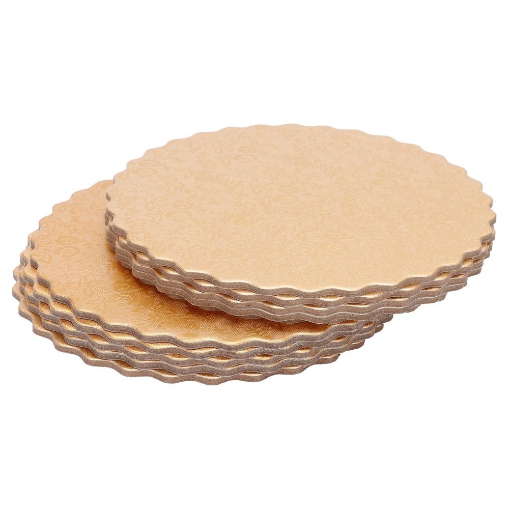 10PCS Double Sided Pattern Round Cake Boards Reusable Cake Trays for Wedding Birthday Party (6 inches)