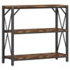 Homeiju Console Table 31.5" Width, 3-Tier Entryway Table with Storage, Industrial Sofa Table with Open Shelves, Foyer Tables for Entryway, Hallway, Kitchen, Living Room and Bedroom, Rustic Brown view 1