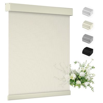 HOTSOON Light Filtering Roller Shades for Windows, Cordless Roller Blinds with UV Protection, Window Shades, Solar Fabric Window Blinds Easy Installation for Home Office, 57.5" W x 68" H, Beige