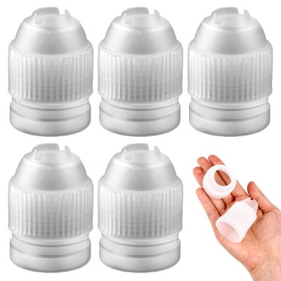 6 Pieces Plastic Couplers of Large Size, Standard Couplers Base Diameter 1.42" Height 2.05" Easy Switching, for Piping Tip White Pastry Bag Coupler for Cake Decorating Icing Nozzles