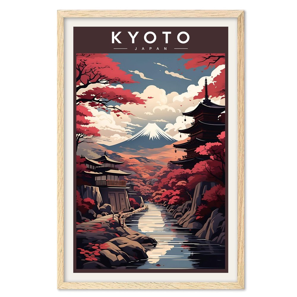 01September Kyoto Poster, Kyoto Print, Japan Wall Art, Japan Poster, Travel Poster, Vintage Travel Posters, Travel Wall Art, Japan Gift, Travel Print, Travel Gift (UNFRAMED), 18x24