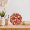 bisibuy Fans Red Gold Wall Clock Decorative Round 9.84 Inch Asia Style Wall Clocks Battery Operated for Kitchen Living Room Bedroom Bathroom Office Home Decor view 2
