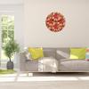 bisibuy Fans Red Gold Wall Clock Decorative Round 9.84 Inch Asia Style Wall Clocks Battery Operated for Kitchen Living Room Bedroom Bathroom Office Home Decor view 3