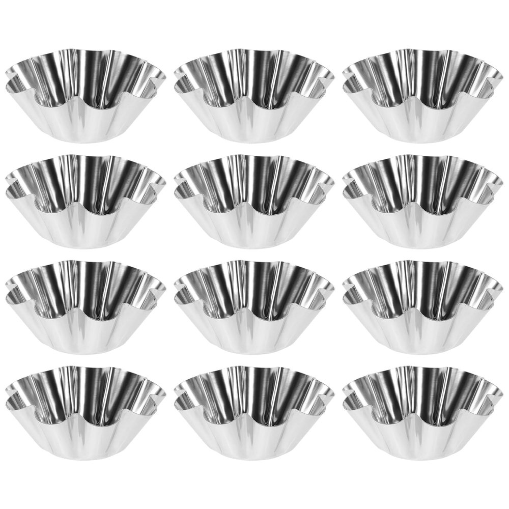 12pcs Tart Dish Tart Baking Pan Puto Molder Filipino Circle Stencil Small Tart Pans Metal Tart Molds Seasoning Bowl Egg Tart Pan NonHMIASFMK Stick Tart Pans Egg Tart Molds Steel Dessert