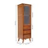 REHOUPTU Elegant Cabinet with Door and 3 Drawers, 11.4"D x 12.6"W x 43.3"H Large Capacity Storage Cupboard, Freestanding Kitchen Storage Cabinet (Single Door) view 3
