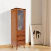REHOUPTU Elegant Cabinet with Door and 3 Drawers, 11.4"D x 12.6"W x 43.3"H Large Capacity Storage Cupboard, Freestanding Kitchen Storage Cabinet (Single Door) view 4