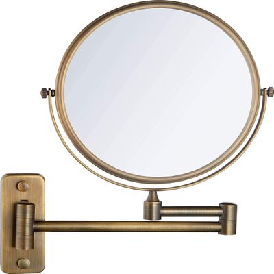 BLUPOWHT Bathroom Beauty Mirror, Bathroom Retro Makeup Mirror, Wearing Mirror Girl Makeup Double-Sided Telescopic Mirror(Color:A,Size:6 inch)