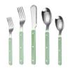 100 Pieces Green Silverware Set for 20 Luxury Beautifully Rivet Clamp Handle Flatware Set Elegant Tableware 18/10 Stainless Steel Cutlery Utensil Sets for Home Restaurant Sturdy Dishwasher Safe view 1