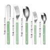 100 Pieces Green Silverware Set for 20 Luxury Beautifully Rivet Clamp Handle Flatware Set Elegant Tableware 18/10 Stainless Steel Cutlery Utensil Sets for Home Restaurant Sturdy Dishwasher Safe view 4