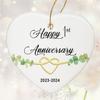 1 Year Anniversary Ornament, 1st Anniversary Decorations for Couple, 1st Wedding Anniversary Ornament Keepsake Sign - Heart Plaque - Christmas Ornament Gifts for Couple Her Him Wife Husband view 1