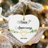 1 Year Anniversary Ornament, 1st Anniversary Decorations for Couple, 1st Wedding Anniversary Ornament Keepsake Sign - Heart Plaque - Christmas Ornament Gifts for Couple Her Him Wife Husband view 3