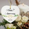 1 Year Anniversary Ornament, 1st Anniversary Decorations for Couple, 1st Wedding Anniversary Ornament Keepsake Sign - Heart Plaque - Christmas Ornament Gifts for Couple Her Him Wife Husband view 4