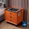XNSHUNHOYN Smart Bedroom Nightstand with Fingerprint Lock and Adjustable LED Lights,Modern Bedside Cupboard with USB and Type-C Port, Wireless Charging Station and Speaker,Furniture Small Spaces Side view 1