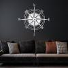 Idadey Metal Compass Wall Decor, Nautical Rose Art, Ocean Theme Wall Hanging for Living Room (Silver, 19"x19") view 1