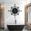 Idadey Metal Compass Wall Decor, Nautical Rose Art, Ocean Theme Wall Hanging for Living Room (Silver, 19"x19") view 2