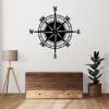 Idadey Metal Compass Wall Decor, Nautical Rose Art, Ocean Theme Wall Hanging for Living Room (Silver, 19"x19") view 3