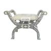 Bone Inlay floral Ottoman chair Grey, Bone inlay Roman Stool Grey, Bone inlay roman Chair Grey, Bone inlay furniture, Livingroom Furniture. view 2