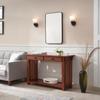HomeStock Solid Wood End Table with Drawer - Living Room & Bedroom Side Table - Medium Oak Finish 17 Inches view 2