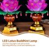 HERCHR LED Lotus Buddhist Lamp,Buddha Lotus Lamp USB Powered Light Transmitting Engraving Pattern Household LED for Buddha Occasion(5inch) view 2