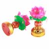 HERCHR LED Lotus Buddhist Lamp,Buddha Lotus Lamp USB Powered Light Transmitting Engraving Pattern Household LED for Buddha Occasion(5inch) view 4