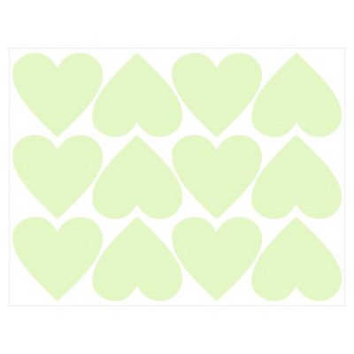 MECCANIXITY Glow in The Dark Heart Decals Decor Green Wall Stickers for Ceiling Bedroom Bedding Room 1 Set