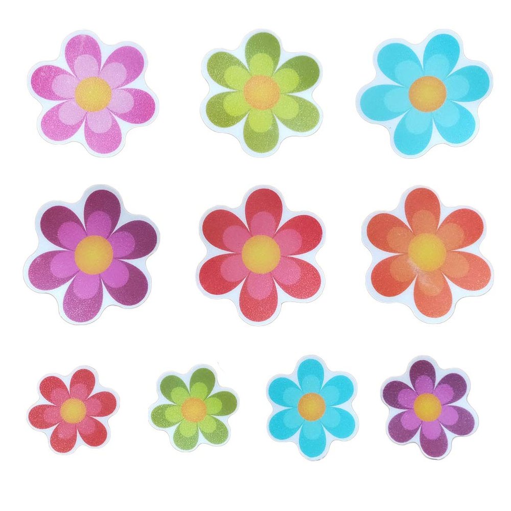 BaoFufc 10pcs/Set Anti Non Slip Mat Flower Bathtub Stickers Safety Floor Bathroom Shower Bathtub Sticker