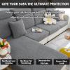 Disayu Couch Cushion Covers, Sofa Covers Couch Cover for Sectional Sofa, Sofa Hero Covers for Couch Protect, Soothing Home Sofa Covers Washable Stretch Slipcovers (Khaki,Large Single Seat Cover) view 3