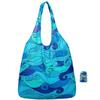 Nanobag Ultralight Foldable Tote for Women & Men, Reusable Grocery & Travel Bag, Packable Collapsible Compact Market Essential (Standard Blue Waves) view 1