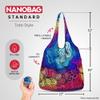 Nanobag Ultralight Foldable Tote for Women & Men, Reusable Grocery & Travel Bag, Packable Collapsible Compact Market Essential (Standard Blue Waves) view 4