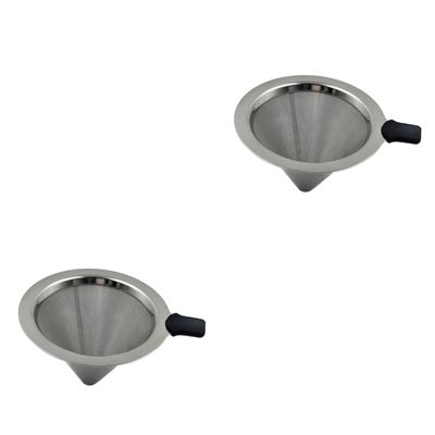 Angoily 2pcs Reusable Mesh Coffee Maker Coffee Filters Cold Brew Filter Stainless Steel Espresso Accessories