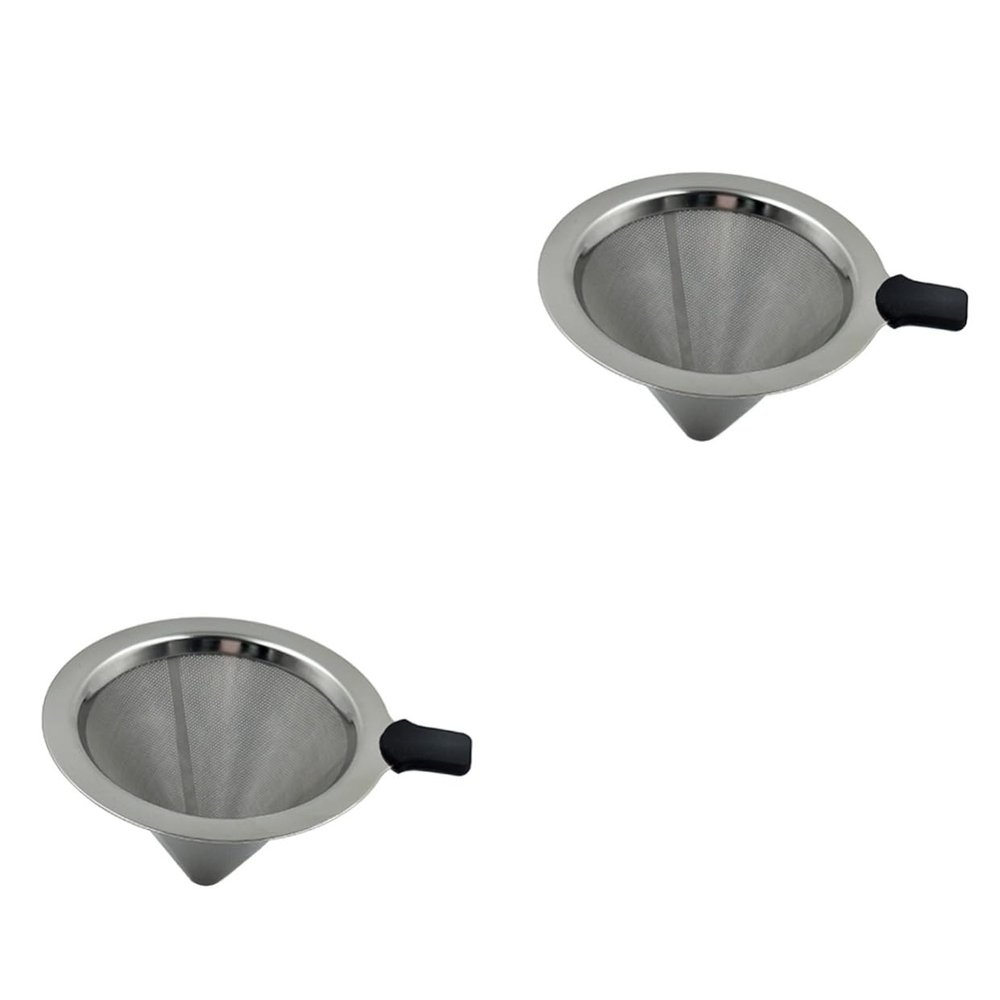 Angoily 2pcs Reusable Mesh Coffee Maker Coffee Filters Cold Brew Filter Stainless Steel Espresso Accessories